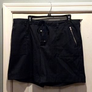 Navy Pinstripe Shorts